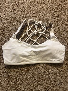 lululemon athletica White Strappy Crisscross Sports Bra